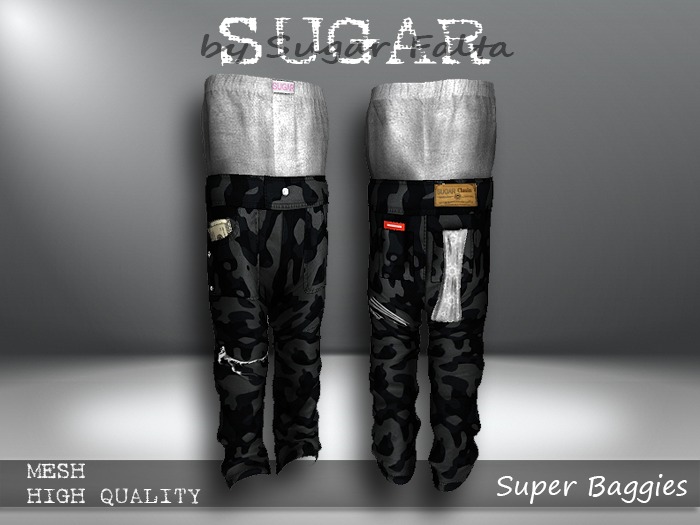 SUGAR Female Super Baggies 10 GREY CAMO Boxed