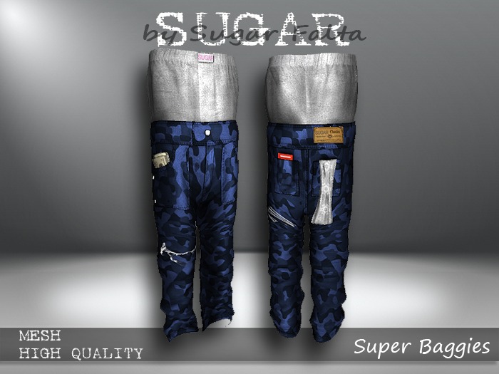 SUGAR Female Super Baggies 8 BLUE CAMO Boxed