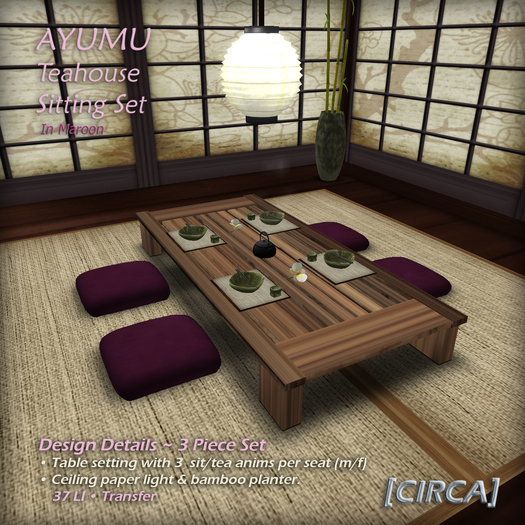 [CIRCA] - AYUMU - Teahouse Sitting Set - in Maroon