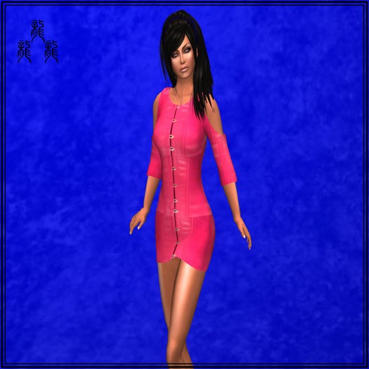 PinkLeatherMiniDress