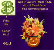 Mesh Crystal Vase with Salmon  Roses - Only  1 Prim - .5LI