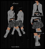 Maya's REMIX Black Denim Patchwork Skirt