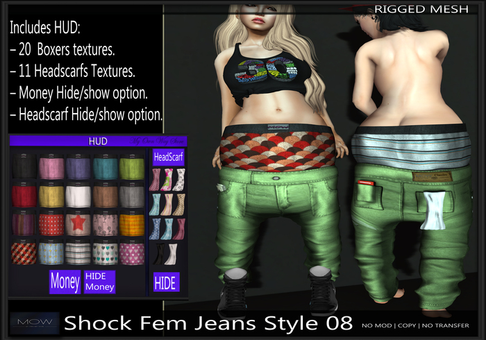 [M.o.w] Shock Fem Jeans -Style 08- (Bag Wear)