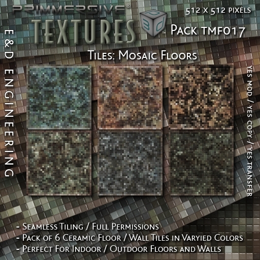 Second Life Marketplace - [TMF017] 6 512px Ceramic Floor and Wall Tiles ...