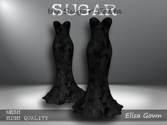 SUGAR Eliza Gown Boxed SILKY NOIR
