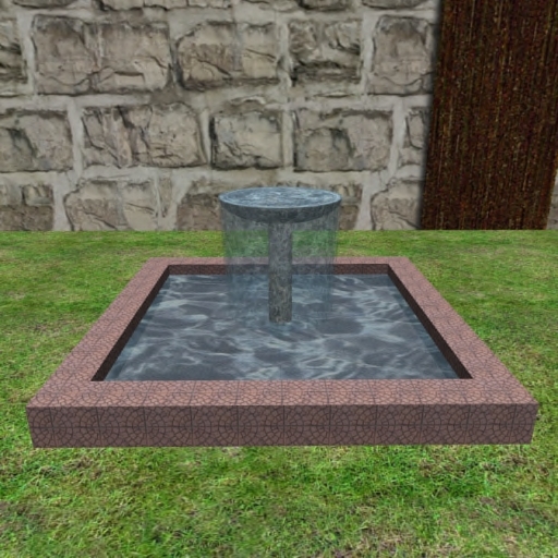 Square Pond with Fountain