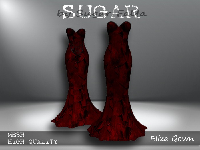 SUGAR Eliza Gown Boxed SILKY CRIMSON