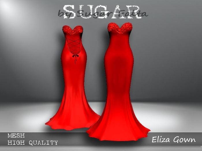 SUGAR Eliza Gown Boxed CRIMSON