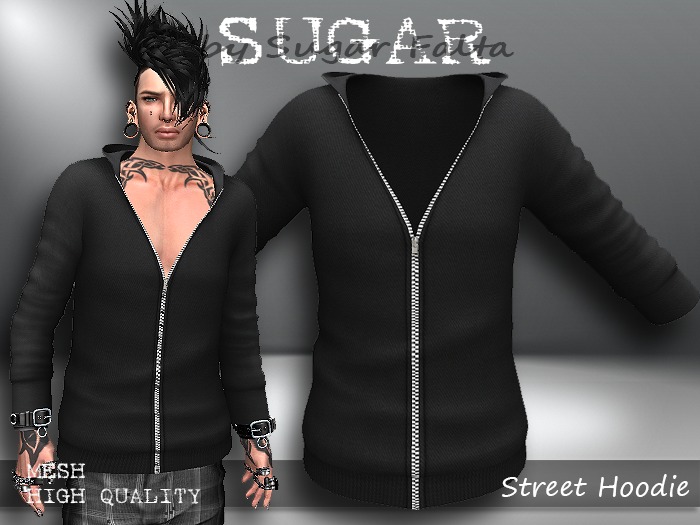 SUGAR Street Hoodie MALE - BLACK Boxed
