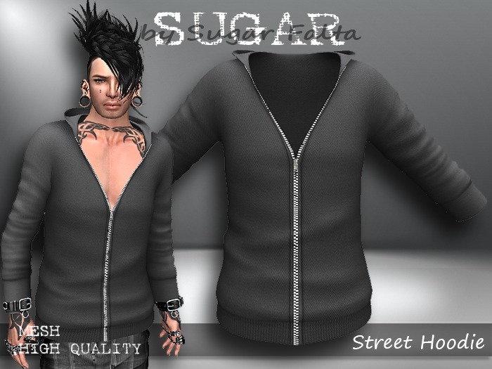 SUGAR Street Hoodie MALE - CHARCOAL Boxed