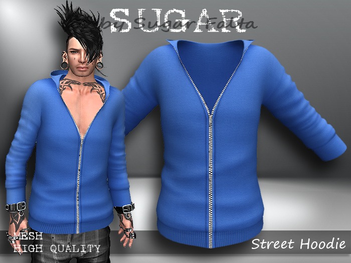 SUGAR Street Hoodie MALE - BLUE Boxed