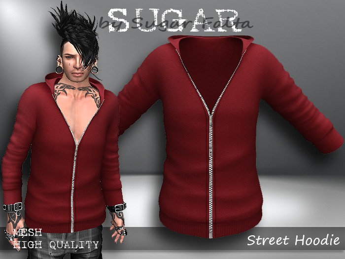 SUGAR Street Hoodie MALE - RED Boxed