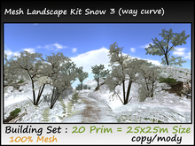 Mesh landscape kit snow 3 (way curve)20 Prim=25x25m Size copy-m