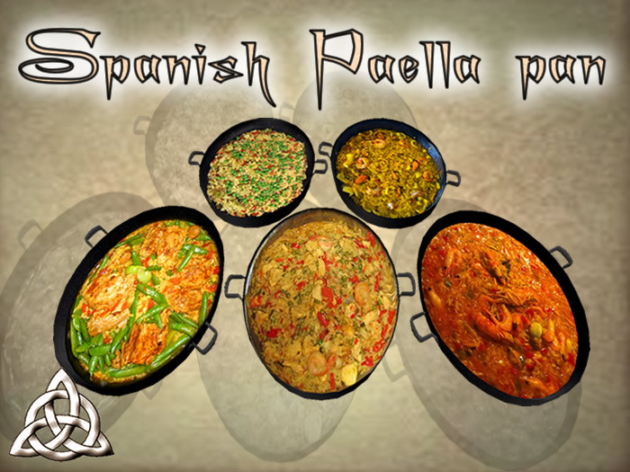 Second Life Marketplace Food & Drinks Decoration * Spanish Paella 5 pans