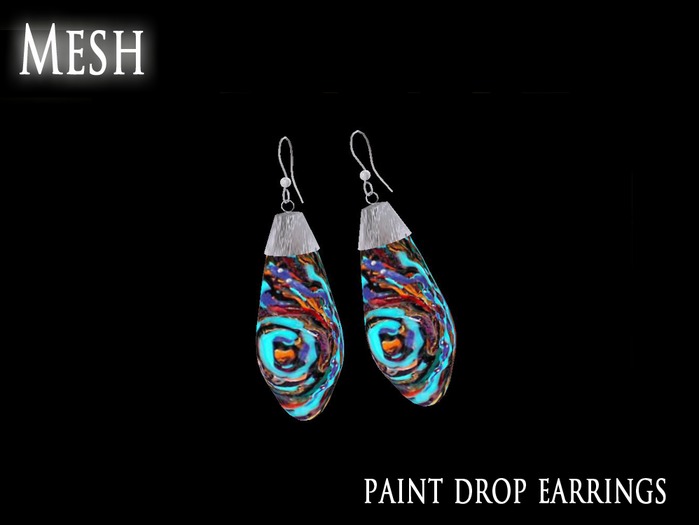 Mesh paint drop earrings