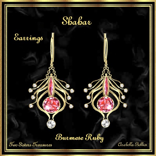 TST - SHAHAR DIAMOND & BURMESE RUBY EARRINGS YG.