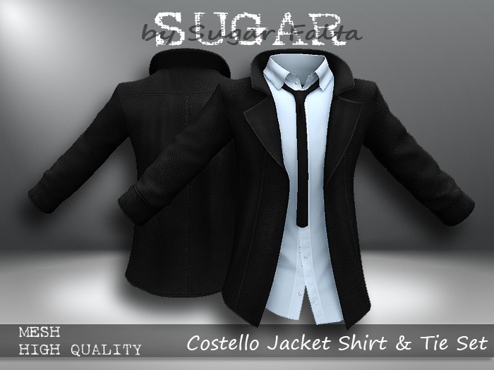 SUGAR - Costello Jacket Shirt & Tie Set 6 LIGHT BLUE