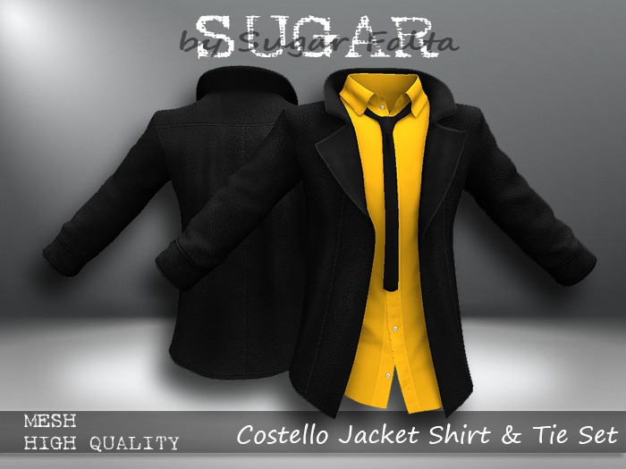 SUGAR - Costello Jacket Shirt & Tie Set 3 YELLOW
