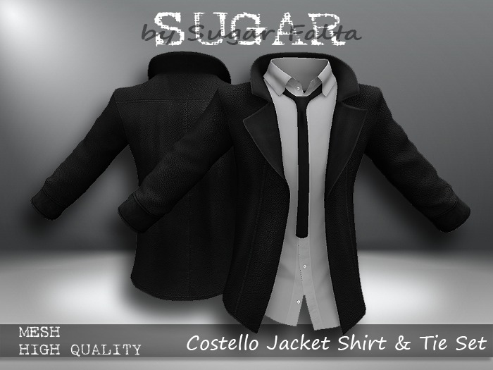 SUGAR - Costello Jacket Shirt & Tie Set 7 GREY