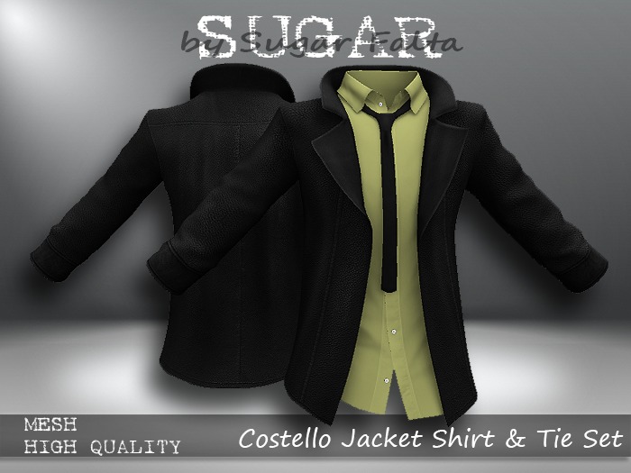 SUGAR - Costello Jacket Shirt & Tie Set 2 OLIVE