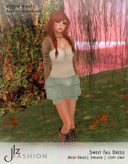 Sweet Fall dress with mesh sweater