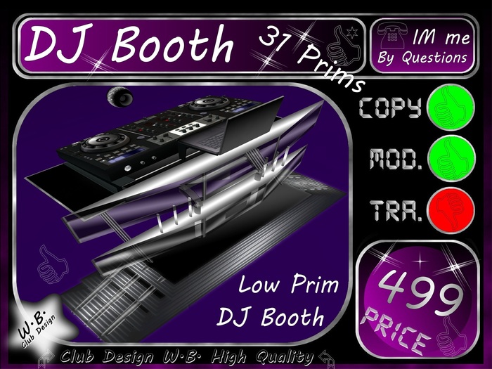 DJ Booth 9 Mesh Sculp Booth 31 Prims ^^
