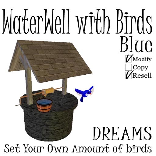Animals - WATERWELL WITH BIRDS - BLUE