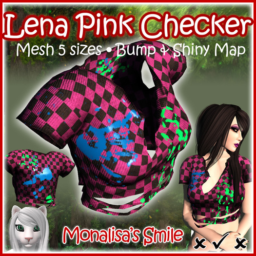 :: Monalisa's Smile :: Lena Top Pink Checker