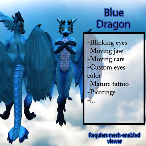 Furry Dragon - Blue