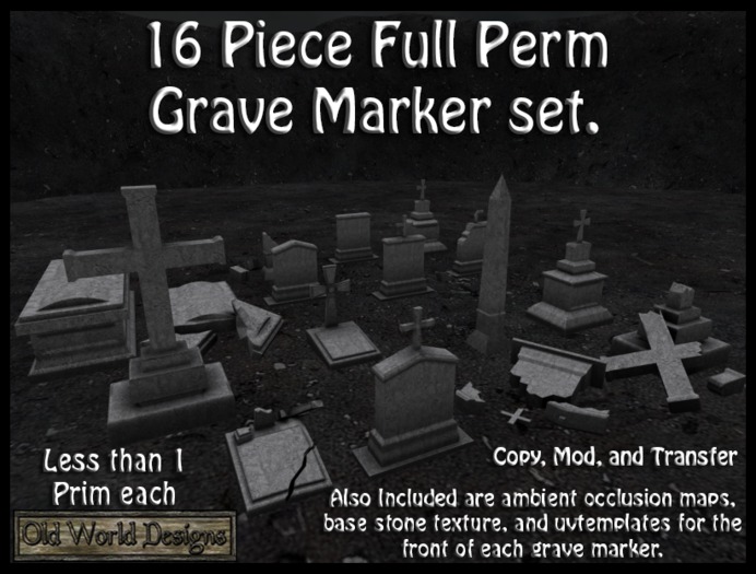 Full perm grave marker set boxed