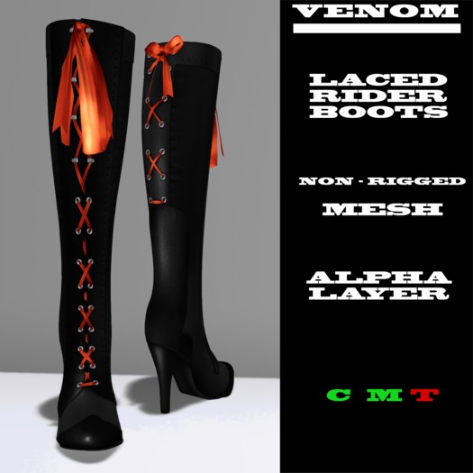 ..::VENOM::.. MESH LACED RIDER BOOTS