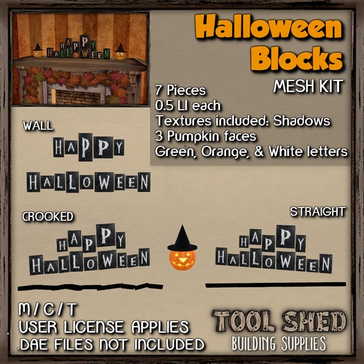 Tool Shed - Halloween Blocks Mesh Kit