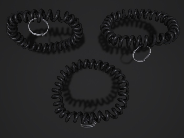 BC Jewelry Coil Wrist key chain Black