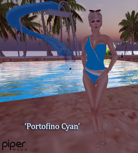 Piper Moda 'Portofino cyan' swimsuit