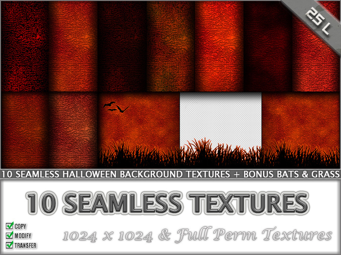 Halloween Seamless Background Textures [Full Perm]