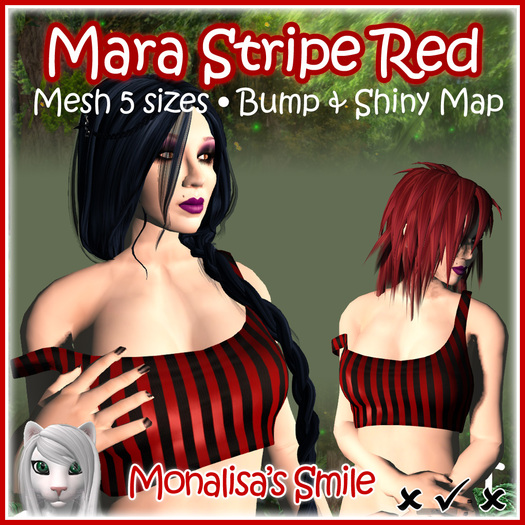 :: Monalisa's Smile :: Mara Top Stripe Red