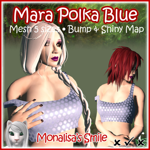 :: Monalisa's Smile :: Mara Top Polka Blue