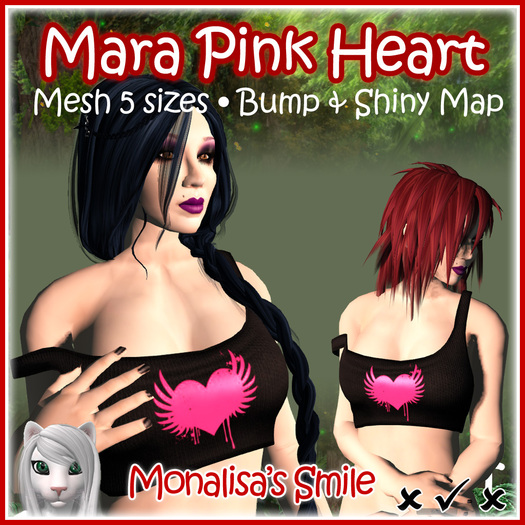 :: Monalisa's Smile :: Mara Top Heart Pink