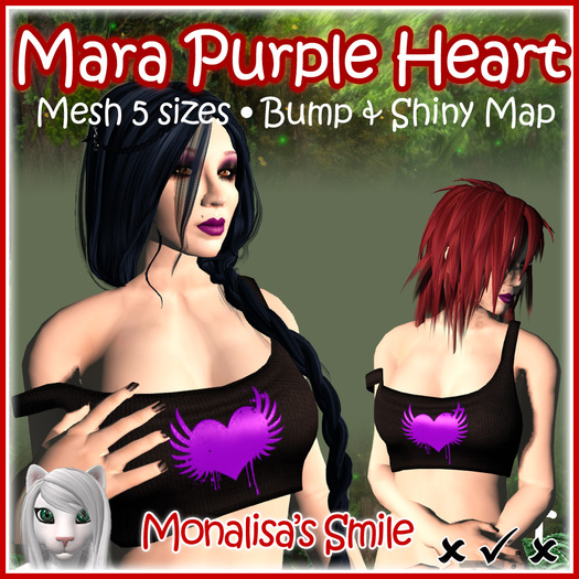 :: Monalisa's Smile :: Mara Top Heart Purple
