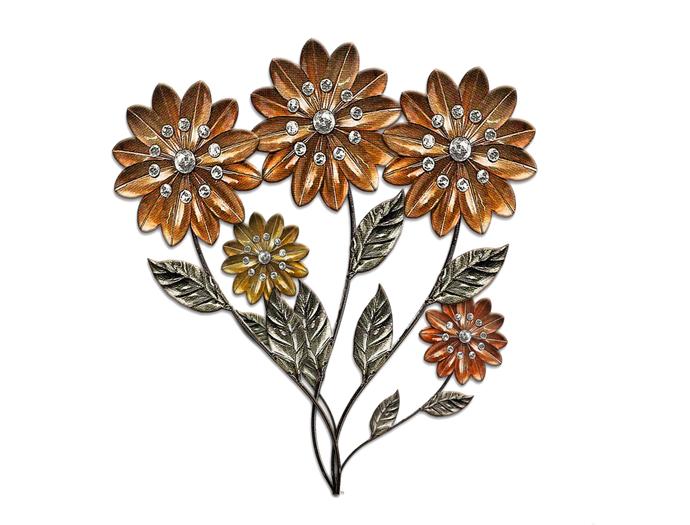 Copper-Diamond Metal Floral