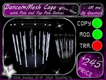 Cage 2 Mesh Dancer Cage Include 6 Top Pole Dance