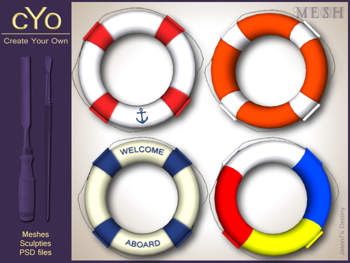 cYo Life Buoy | Boya de vida, mala permisos completos + archivo de Photoshop