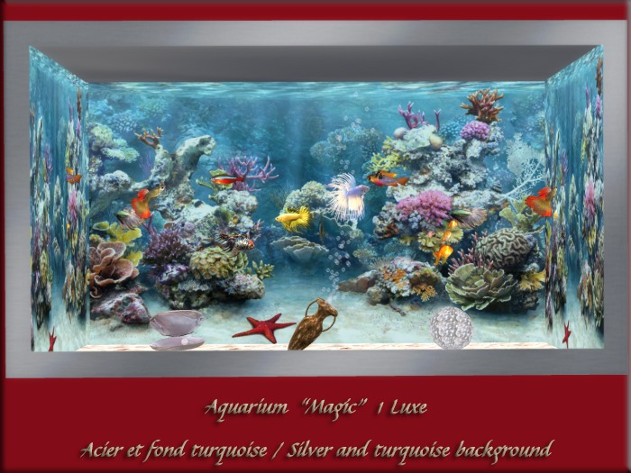 Second Life Marketplace AQUARIUM MAGIC Luxe silver/teal on/off sound