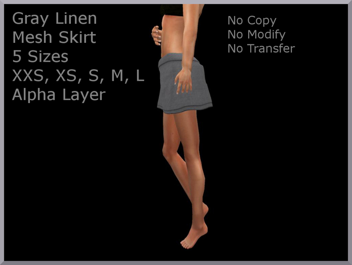 Gray linen Mesh Skirt Boxed