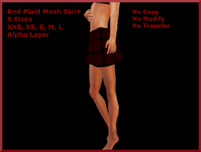 Red Plaid Mesh Skirt Boxed