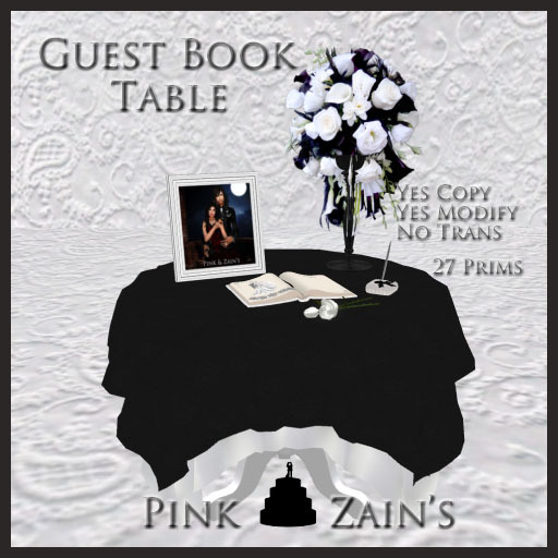 Guest Book Table - Black & White