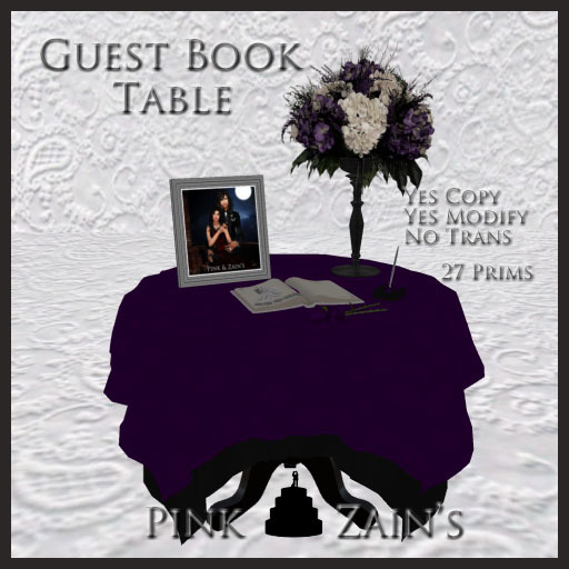 Guest Book Table - Goth Purple