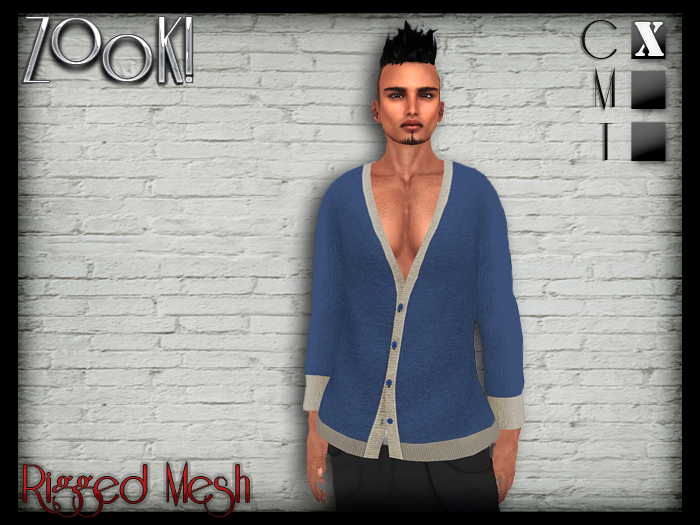 [SALE] ZK! Cardigan (Rigged Mesh) Blue