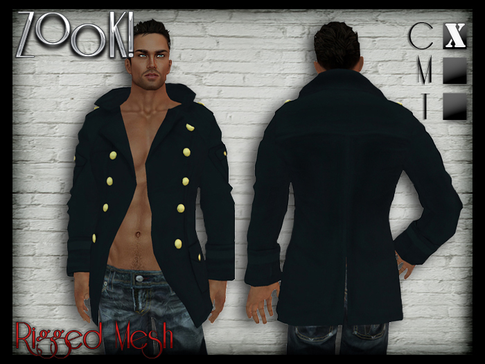 ZK! Reefer Jacket (Rigged Mesh) Blue