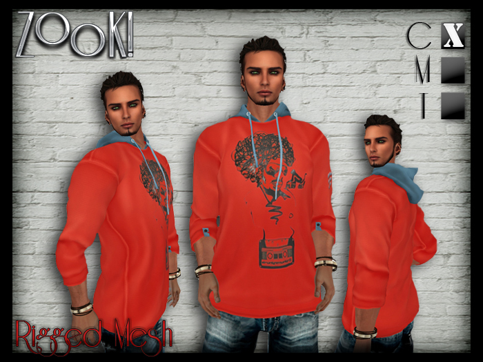 ZK! Urban Logo Hoodie (Rigged Mesh) Red